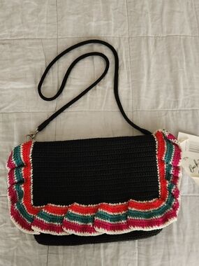 The Sak Back to Bali Black Crochet Convertible Bag, NWT